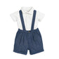 Woven Dungarees & Bodysuit - Blue | Set | Mamas & Papas for Mamas & Papas LB - 6hr