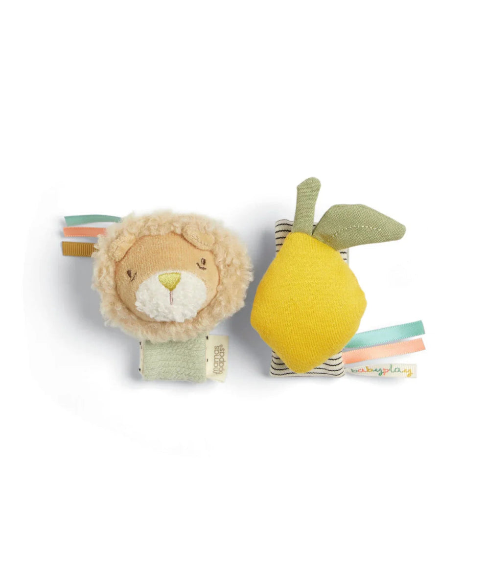 Wrist Rattles - Lion/Lemon Pack of 2 | Rattle | Mamas & Papas for Mamas & Papas LB - Activity & Sensory Toys