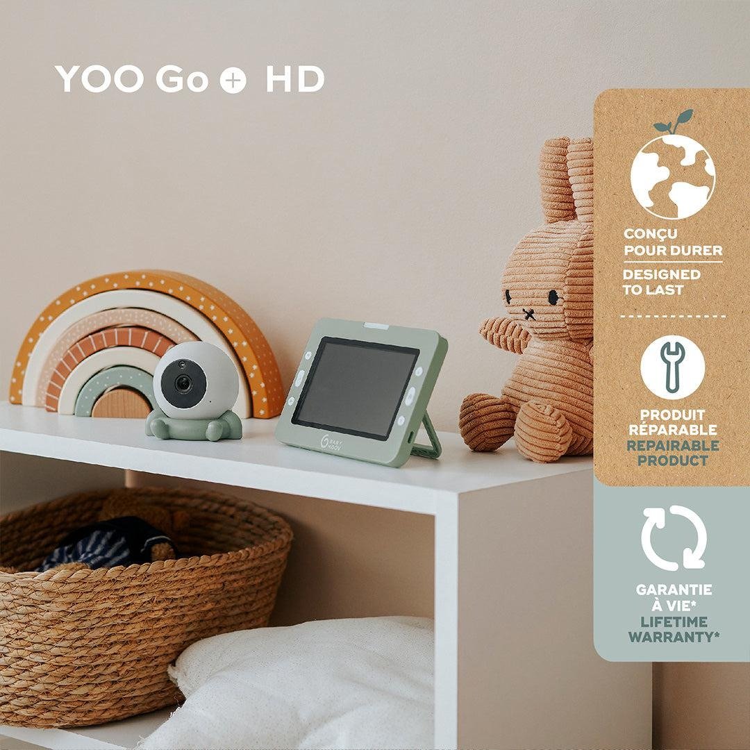 YOO Go Plus 5" HD Video Monitor - Green | Baby Monitor | Babymoov for Mamas & Papas LB - Baby Monitors