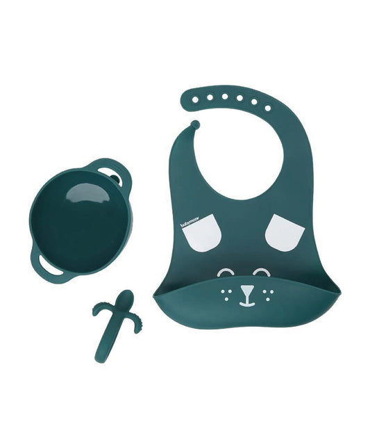 Babymoov Silicone Bowl, Spoon & Bib Weaning 3pcs Set | Mamas & Papas, Babies, Nursing, Feeding Set