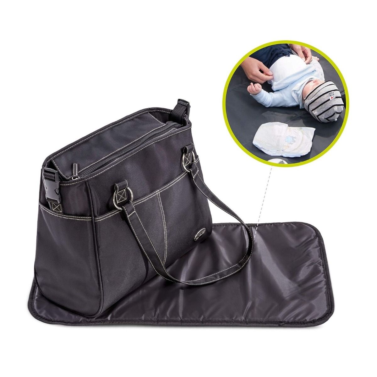 City Changing Bag Black | Diaper Bag | Hauck for Mamas & Papas LB - 6hr