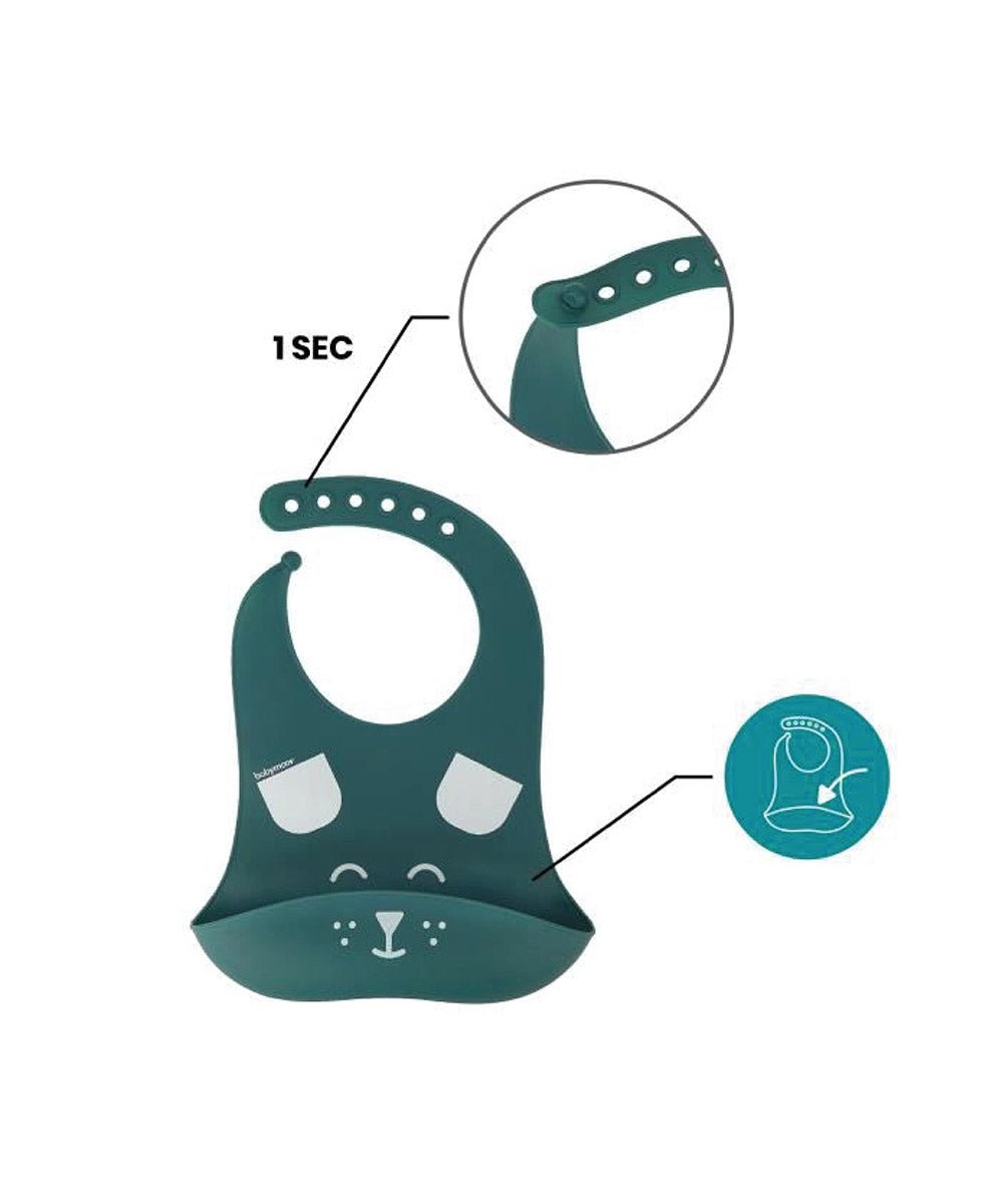 Silicone Bowl, Spoon & Bib Weaning 3pcs Set | Feeding Set | Babymoov for Mamas & Papas LB - 6hr