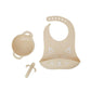 Silicone Bowl, Spoon & Bib Weaning 3pcs Set | Feeding Set | Babymoov for Mamas & Papas LB - 6hr