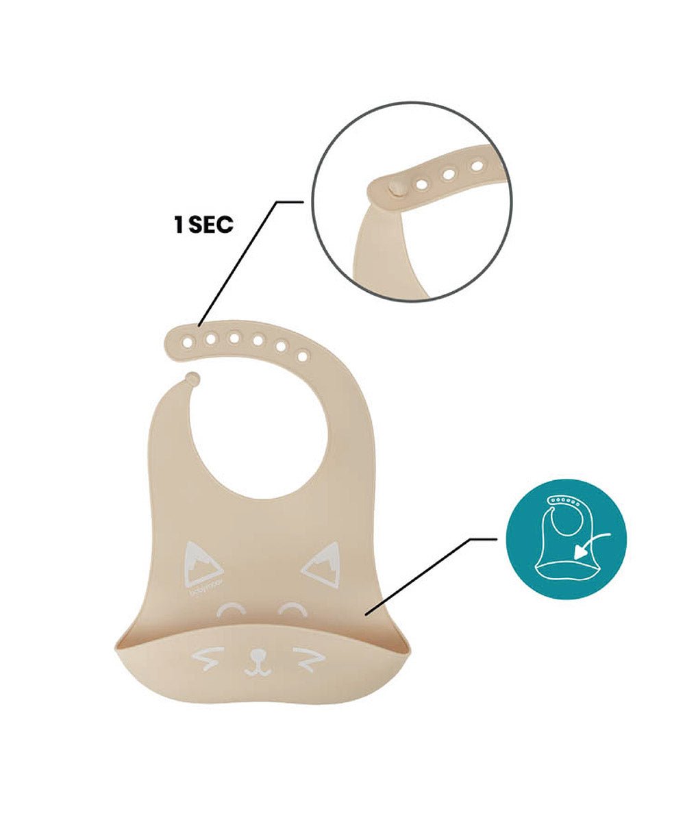 Silicone Bowl, Spoon & Bib Weaning 3pcs Set | Feeding Set | Babymoov for Mamas & Papas LB - 6hr